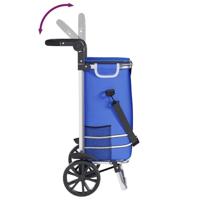 VidaXL Winkel trolley blauw 36,5 x 46,5 x 100,5 cm oxford stof - thumbnail