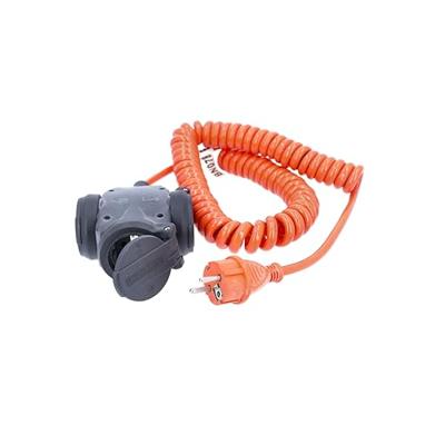 AS Schwabe 70414 Stroom Verlengkabel 16 A Oranje, Zwart 5.00 m H07BQ-F 3G 1,5 mm² Spiraalkabel