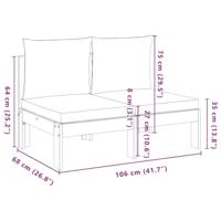 Tuinbank 2-zits met kussens massief acaciahout - thumbnail