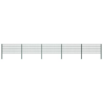 Schuttingpaneel met palen 8,5x0,8 m ijzer groen