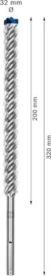Bosch Accessories EXPERT SDS max-8X 2608900255 Hamerboor 1 stuks 32.00 mm Gezamenlijke lengte 520 mm SDS-Max 1 stuk(s) - thumbnail