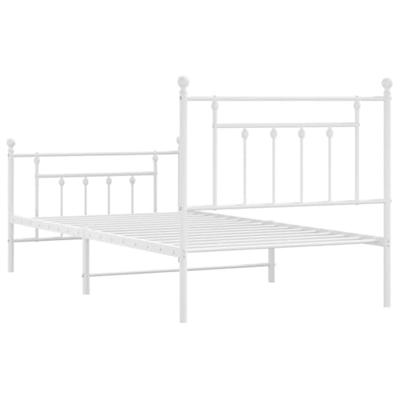 Bedframe met hoofd- en voeteneinde metaal wit 100x190 cm Bedframe met hoofd- en voeteneinde metaal wit 100x190 cm