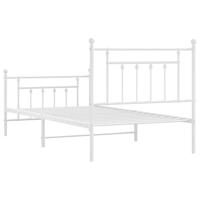Bedframe met hoofd- en voeteneinde metaal wit 100x190 cm - thumbnail