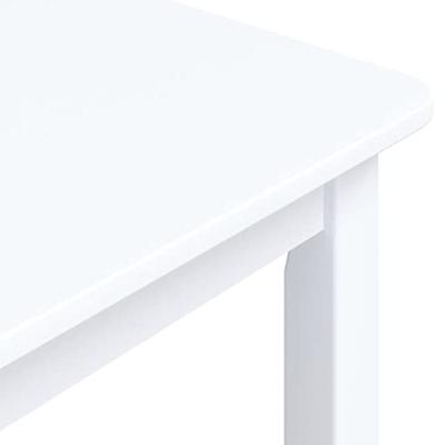 Eettafel 114x71x75 cm massief rubberwood wit