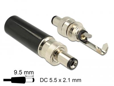 Delock 89913 Laagspannings-connector Stekker, inbouw 5.5 mm 2.1 mm 1 stuk(s)