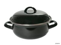 Braadpan emaille zwart 24cm 4,5 L - thumbnail