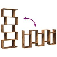 Kamerscherm / boekenkast 5-laags 70x24x161 cm hout oud hout - thumbnail