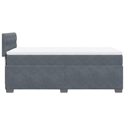 Boxspring met matras fluweel donkergrijs 120x200 cm - thumbnail