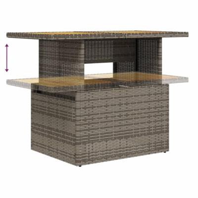 Tuintafel 100x55x73 cm poly rattan en acaciahout grijs Tuintafel 100x55x73 cm poly rattan en acaciahout grijs