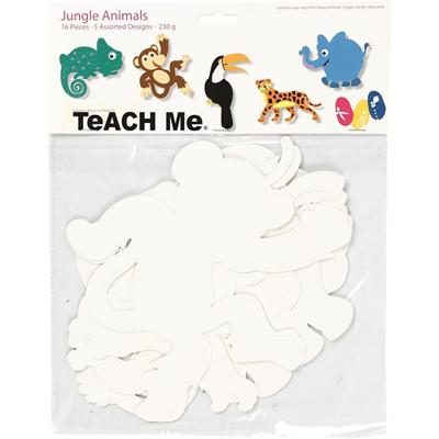 Creativ Company Jungledieren, h: 14-25 cm, b: 12-23 cm, 230 gr, wit, 16 stuk/ 1 doos - thumbnail
