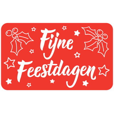 Etiket | papier | Fijne Feestdagen | permanent | 50x30mm | wit/rood | rol à 500 stuks