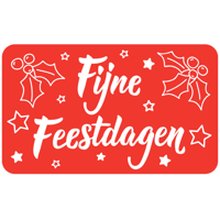 Etiket | papier | Fijne Feestdagen | permanent | 50x30mm | wit/rood | rol à 500 stuks - thumbnail