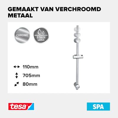 tesa 40341-00000-00 SPAA Douchestang Lijm Chroom (glanzend) tesa 40341-00000-00 SPAA Douchestang Lijm Chroom (glanzend)