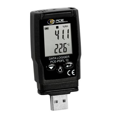 PCE Instruments PCE-PDFL 10 PDF-datalogger Te meten grootheid Luchtvochtigheid, Temperatuur, Luchtdruk, Luchtdruk (atmosfeer) -30 tot 60 °C 0 tot 100 % Hrel