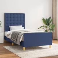 Bedframe zonder matras 100x200 cm stof blauw - thumbnail