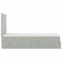 Ottoman bed met matrassen en LED's 80x200cm fluweel lichtgrijs - thumbnail