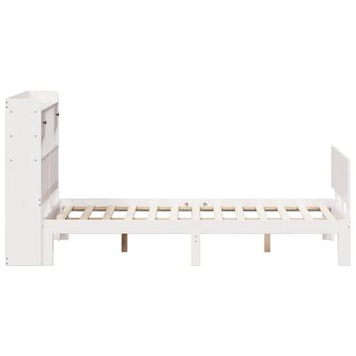 Bed met boekenkast zonder matras grenenhout wit 160x200 cm