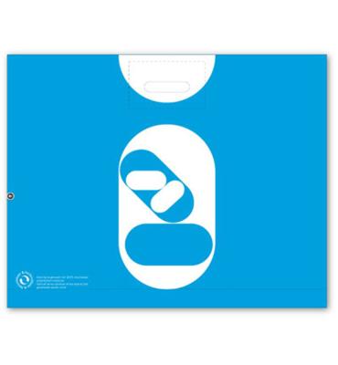 Blockland Draagtas LDPE bedrukt blauw (100 st)