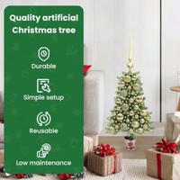 VidaXL Kerstboom met 150 led met standaard groen 65 cm pe - thumbnail