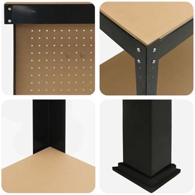 Werkbank Zwart 114 x 54 x 145 cm Bewerkt hout en metaal