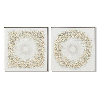 Canvas Home ESPRIT Wit Cirkels 102 x 4,5 x 102 cm (2 Stuks)