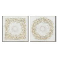 Canvas Home ESPRIT Wit Cirkels 102 x 4,5 x 102 cm (2 Stuks) - thumbnail