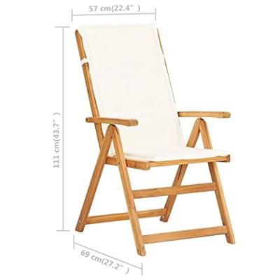 Tuinstoelen verstelbaar 2 st massief acaciahout bruin - thumbnail