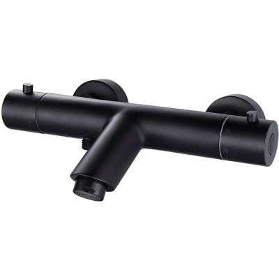 Xellanz Rio Mat Zwarte Thermostatische Badmengkraan 15 cm