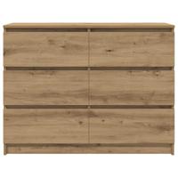 Dressoir 100x35x76 cm spaanplaat ambachtelijk eikenkleurig - thumbnail