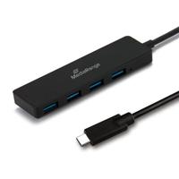 MediaRange MRCS508 MRCS508 USB-hub 4 poorten USB-A USB 3.0 5 GBit/s Met USB-C stekker Zwart - thumbnail