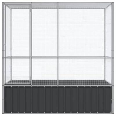 Volière 210,5x107x212 m staal zilverkleurig