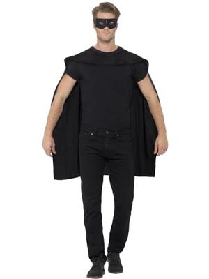 Superhero cape met masker zwart