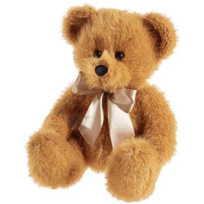 Heunec Beer klassiek met strik, bruin (23cm)