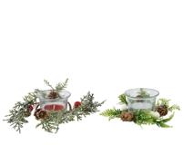 Theelichthouder met dennengroen - thumbnail