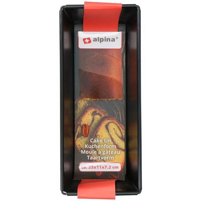 Alpina cakevorm 25x11x7.2 cm zwart