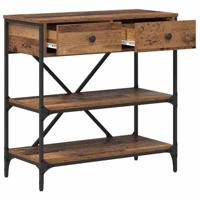 Wandtafel met lade met plank met opslag Oud hout Bewerkt hout - thumbnail