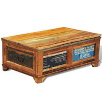 VidaXL Salontafel met opbergruimte vintage stijl gerecycled hout - thumbnail