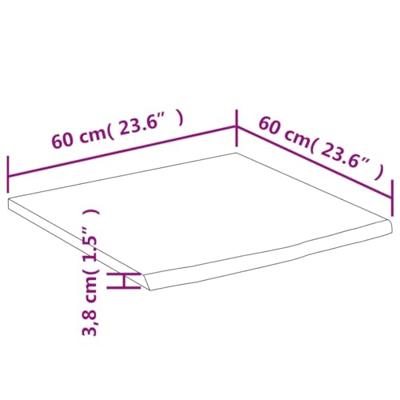 Wastafelblad vierkant 60x60x3,8 massief acaciahout