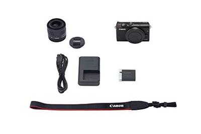 Canon EOS M100 SLR digitale camera - met lens (24,2 MP, Dual Pixel CMOS AF, DIGIC 7, Full-HD, touchscreen, WIFI, Bluetooth, 7,5 cm, inklapbaar display) camera, zwart