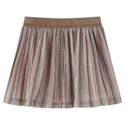 VidaXL Kinderrokje geplooid met glitters 104 bruin en roze