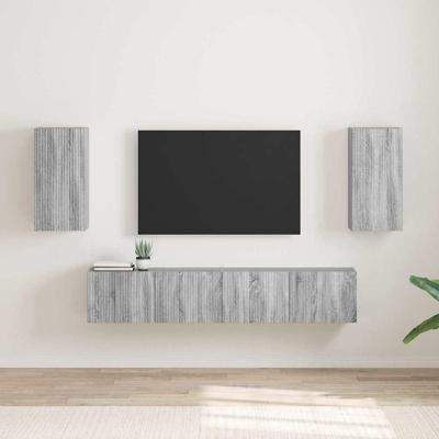 TV Wandkast 2 pcs Grijs Sonoma 30 x 31 x 60 cm Bewerkt hout TV Wandkast 2 pcs Grijs Sonoma 30 x 31 x 60 cm Bewerkt hout
