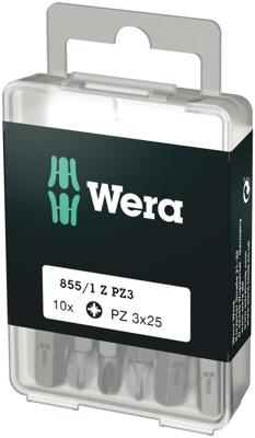 Wera 855/1 Z DIY SiS 05072405001 Kruis-bit PZ 3 Gereedschapsstaal Taai D 6.3 10 stuk(s)