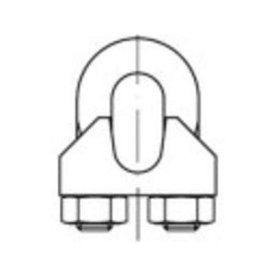 Staaldraadklem 6 mm M5 RVS A2 TOOLCRAFT 1061714 50 stuk(s)