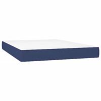 Boxspring met matras stof blauw 140x190 cm - thumbnail