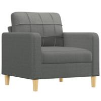 Fauteuil met voetenbank 60 cm stof donkergrijs - thumbnail