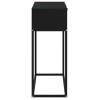 Wandtafel 80x30x75 cm bewerkt hout en ijzer zwart - thumbnail