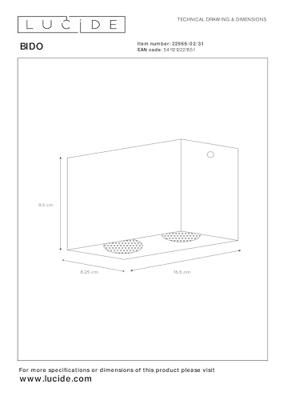 Lucide BIDO - Plafondspot - 2xGU10 - Wit
