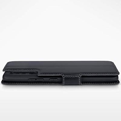 Qubits - lederen slim folio wallet hoes - Samsung Galaxy A90 - Zwart Qubits - lederen slim folio wallet hoes - Samsung Galaxy A90 - Zwart