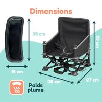 BAMBISOL - Draagbare babybooster, om te bouwen tot kinderstoel - Afneembare tablet, snel en compact opvouwbaar, draagtas - thumbnail