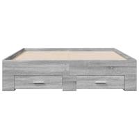Bedframe met lades bewerkt hout grijs sonoma eiken 135x190 cm - thumbnail